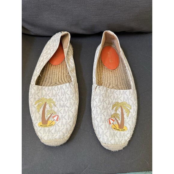 Michael Kors Palm Kendrick Slip On Espadrille Shoes Size 9M - Picture 1 of 15